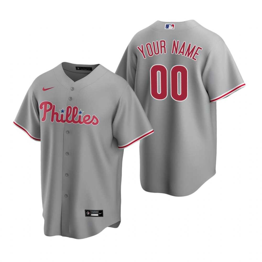 Philadelphia Phillies Customized Nike Gray Stitched MLB Cool Base Road Jersey,We sell and wholesale Philadelphia Phillies Customized Nike Gray Stitched MLB Cool Base Road Jersey on line form chian!